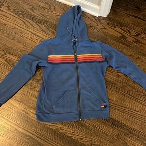 Aviator Nation 5 Stripe Hoodie - Blue